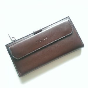 Клатч Prada коричневый с визитницей